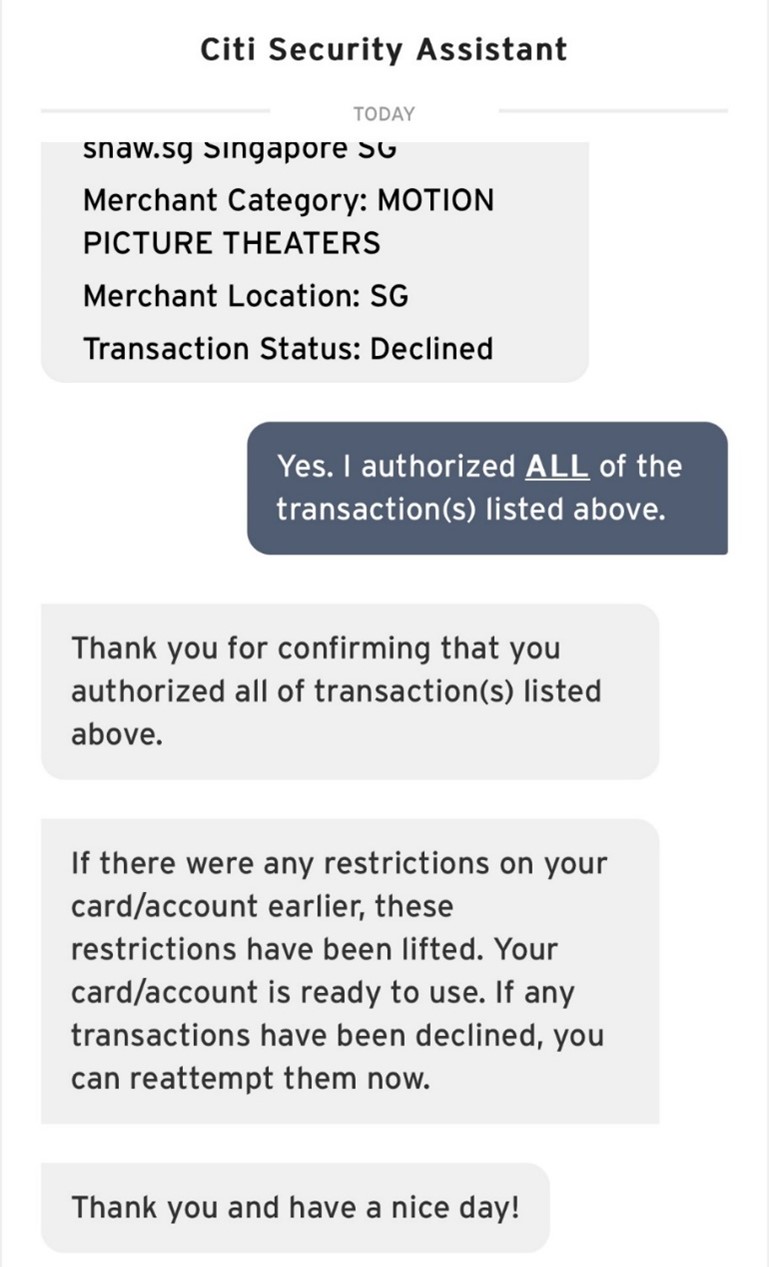 Citi Security Assistant – Push Notification Chatbot Citi Security Assistant – Push Notification Chatbot